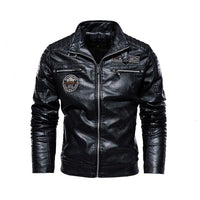 Motorcycle Jacket Men Leather Jacket Autumn Zipper Long Sleeve High Quality Motorcycle Jacket Coat Winter Turn Down Collar Plus Size Male Coat