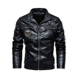 Motorcycle Jacket Men Leather Jacket Autumn Zipper Long Sleeve High Quality Motorcycle Jacket Coat Winter Turn Down Collar Plus Size Male Coat
