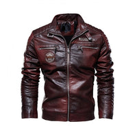 Motorcycle Jacket Men Leather Jacket Autumn Zipper Long Sleeve High Quality Motorcycle Jacket Coat Winter Turn Down Collar Plus Size Male Coat