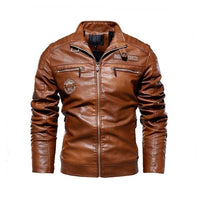 Motorcycle Jacket Men Leather Jacket Autumn Zipper Long Sleeve High Quality Motorcycle Jacket Coat Winter Turn Down Collar Plus Size Male Coat