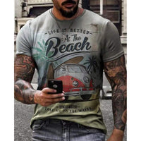 Men T-shirt 3D Car Highway Motorcycle Biker Hip Hop Tshirt Tee Top Oversize