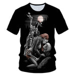 3D T-shirt Men's Motorcycle Punk 3D Printing T-shirt Men's Clothes T-shirt Summer Top Men Fashion Tren