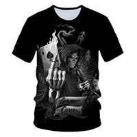 3D T-shirt Men's Motorcycle Punk 3D Printing T-shirt Men's Clothes T-shirt Summer Top Men Fashion Tren