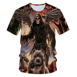 3D T-shirt Men's Motorcycle Punk 3D Printing T-shirt Men's Clothes T-shirt Summer Top Men Fashion Tren