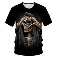 3D T-shirt Men's Motorcycle Punk 3D Printing T-shirt Men's Clothes T-shirt Summer Top Men Fashion Tren