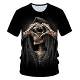 3D T-shirt Men's Motorcycle Punk 3D Printing T-shirt Men's Clothes T-shirt Summer Top Men Fashion Tren