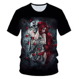 3D T-shirt Men's Motorcycle Punk 3D Printing T-shirt Men's Clothes T-shirt Summer Top Men Fashion Tren