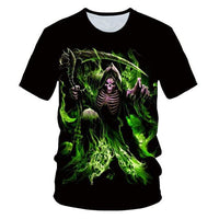 3D T-shirt Men's Motorcycle Punk 3D Printing T-shirt Men's Clothes T-shirt Summer Top Men Fashion Tren