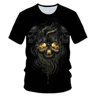 3D T-shirt Men's Motorcycle Punk 3D Printing T-shirt Men's Clothes T-shirt Summer Top Men Fashion Tren