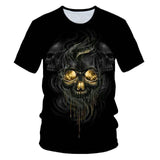 3D T-shirt Men's Motorcycle Punk 3D Printing T-shirt Men's Clothes T-shirt Summer Top Men Fashion Tren