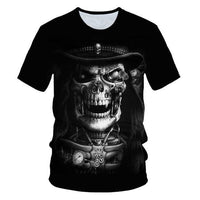 3D T-shirt Men's Motorcycle Punk 3D Printing T-shirt Men's Clothes T-shirt Summer Top Men Fashion Tren