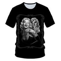 3D T-shirt Men's Motorcycle Punk 3D Printing T-shirt Men's Clothes T-shirt Summer Top Men Fashion Tren