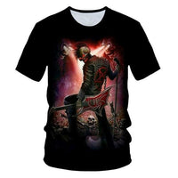 3D T-shirt Men's Motorcycle Punk 3D Printing T-shirt Men's Clothes T-shirt Summer Top Men Fashion Tren