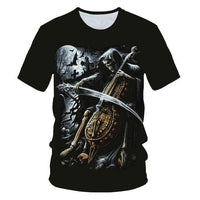 3D T-shirt Men's Motorcycle Punk 3D Printing T-shirt Men's Clothes T-shirt Summer Top Men Fashion Tren