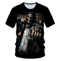 3D T-shirt Men's Motorcycle Punk 3D Printing T-shirt Men's Clothes T-shirt Summer Top Men Fashion Tren