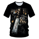 3D T-shirt Men's Motorcycle Punk 3D Printing T-shirt Men's Clothes T-shirt Summer Top Men Fashion Tren