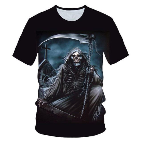3D T-shirt Men's Motorcycle Punk 3D Printing T-shirt Men's Clothes T-shirt Summer Top Men Fashion Tren