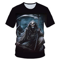 3D T-shirt Men's Motorcycle Punk 3D Printing T-shirt Men's Clothes T-shirt Summer Top Men Fashion Tren