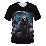 3D T-shirt Men's Motorcycle Punk 3D Printing T-shirt Men's Clothes T-shirt Summer Top Men Fashion Tren