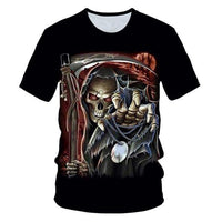 3D T-shirt Men's Motorcycle Punk 3D Printing T-shirt Men's Clothes T-shirt Summer Top Men Fashion Tren