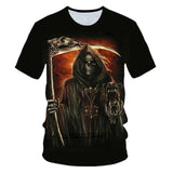 3D T-shirt Men's Motorcycle Punk 3D Printing T-shirt Men's Clothes T-shirt Summer Top Men Fashion Tren