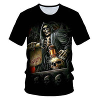 3D T-shirt Men's Motorcycle Punk 3D Printing T-shirt Men's Clothes T-shirt Summer Top Men Fashion Tren