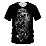 3D T-shirt Men's Motorcycle Punk 3D Printing T-shirt Men's Clothes T-shirt Summer Top Men Fashion Tren