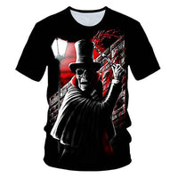 3D T-shirt Men's Motorcycle Punk 3D Printing T-shirt Men's Clothes T-shirt Summer Top Men Fashion Tren