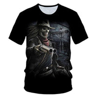3D T-shirt Men's Motorcycle Punk 3D Printing T-shirt Men's Clothes T-shirt Summer Top Men Fashion Tren