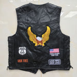 Motorcycle Jacket Men Waistcoat Sheep Genuine Leather Vest Embroidery Fashion Man Motorcycle Clothes Jacket Letter Sleeveless Jacket Coat Clothing