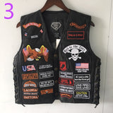 Motorcycle Jacket Men Waistcoat Sheep Genuine Leather Vest Embroidery Fashion Man Motorcycle Clothes Jacket Letter Sleeveless Jacket Coat Clothing