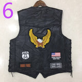 Motorcycle Jacket Men Waistcoat Sheep Genuine Leather Vest Embroidery Fashion Man Motorcycle Clothes Jacket Letter Sleeveless Jacket Coat Clothing
