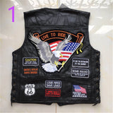 Motorcycle Jacket Men Waistcoat Sheep Genuine Leather Vest Embroidery Fashion Man Motorcycle Clothes Jacket Letter Sleeveless Jacket Coat Clothing