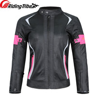Moto Clothing Set Women Motorcycle Jacket Summer Lady Coat Riding Raincoat Motorbike Safety Suit with Protective Pads and Waterproof Liner