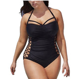 Swimwear Mesh Insert High Waist Plus Size Swimsuits V Neck Swimwear Push Up One Piece Swim Suit for Women Ladies Bathing Suits Black 8xl