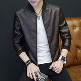 Motorcycle Jacket Mens Leather Jacket Men Autumn Winter Slim Motorcycle Coats Male Fleece Biker Clothes Men's Leather Bomber Jackets BM266