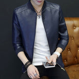 Motorcycle Jacket Mens Leather Jacket Men Autumn Winter Slim Motorcycle Coats Male Fleece Biker Clothes Men's Leather Bomber Jackets BM266