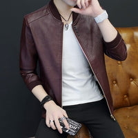Motorcycle Jacket Mens Leather Jacket Men Autumn Winter Slim Motorcycle Coats Male Fleece Biker Clothes Men's Leather Bomber Jackets BM266