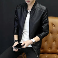 Motorcycle Jacket Mens Leather Jacket Men Autumn Winter Slim Motorcycle Coats Male Fleece Biker Clothes Men's Leather Bomber Jackets BM266