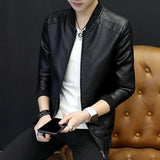 Motorcycle Jacket Mens Leather Jacket Men Autumn Winter Slim Motorcycle Coats Male Fleece Biker Clothes Men's Leather Bomber Jackets BM266