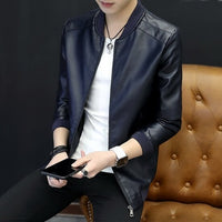 Motorcycle Jacket Mens Leather Jacket Men Autumn Winter Slim Motorcycle Coats Male Fleece Biker Clothes Men's Leather Bomber Jackets BM266