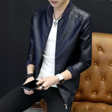 Motorcycle Jacket Mens Leather Jacket Men Autumn Winter Slim Motorcycle Coats Male Fleece Biker Clothes Men's Leather Bomber Jackets BM266