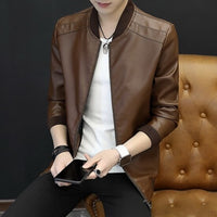 Motorcycle Jacket Mens Leather Jacket Men Autumn Winter Slim Motorcycle Coats Male Fleece Biker Clothes Men's Leather Bomber Jackets BM266