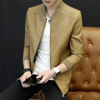 Motorcycle Jacket Mens Leather Jacket Men Autumn Winter Slim Motorcycle Coats Male Fleece Biker Clothes Men's Leather Bomber Jackets BM266