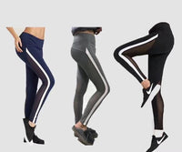 Women Strip Side  Mesh Splicing Quick Dry Yoga Pants Jogger Pro Sports Workout Tights Tummy Control Workout Gym Tight LA01 -  Cycling Apparel, Cycling Accessories | BestForCycling.com 